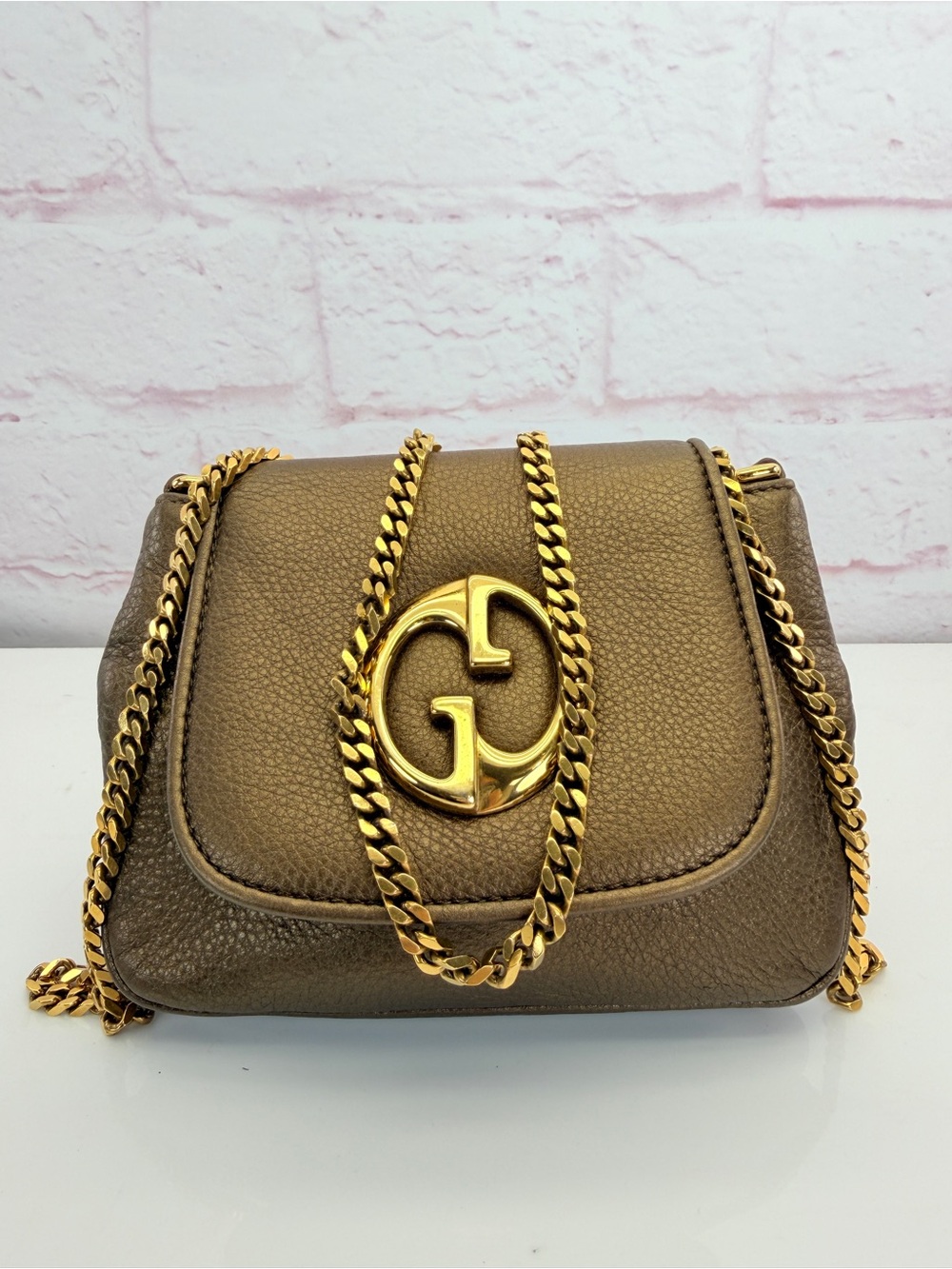 Gucci Bronze 1973 SoHo Leather Crossbody Bag - Picture 2 of 13